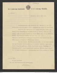 Nachlass Franz Steindachner, Brief von Kunz an die Intendanz des k.k. naturhistorischen Hofmuseums (04.07.1913), Inv.Nr. 476.01, Seite 1